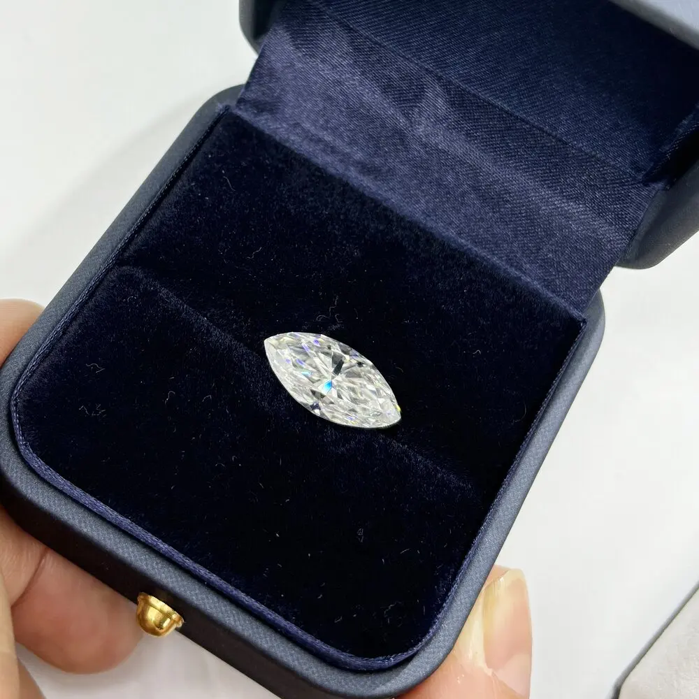 White D Color Moissanite Stone with GRA  Report Excellent Marquise Cut synthetic Gemstone for Women Jewelry Ring Necklace Making