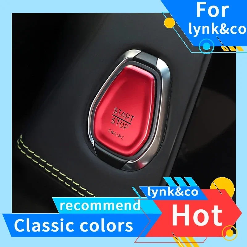 For Lynk&Co 01 2019-2023 Models Global Version One Button Start Key Decorative Ignition Switch Ring Decorative Refit Accessories