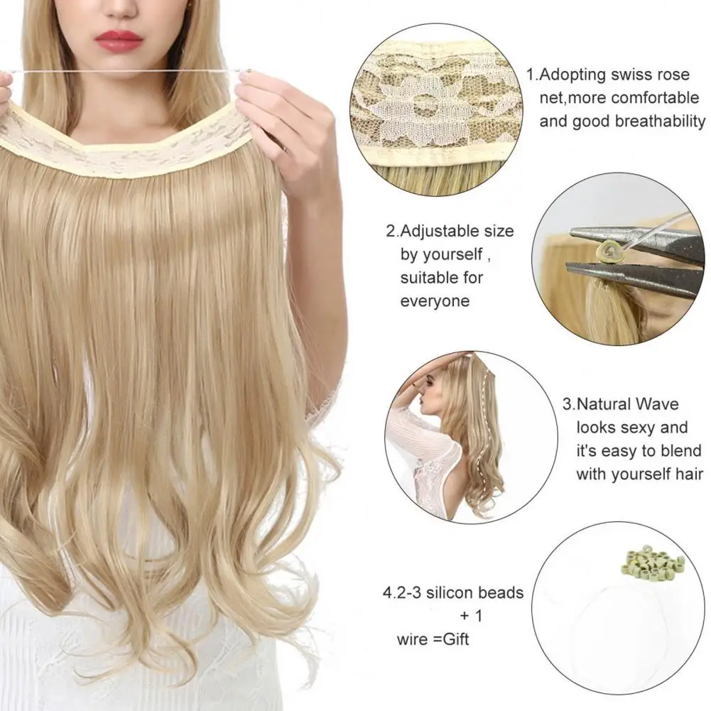 Estensioni dei capelli ondulati lunghi e lisci posticci sintetici resistenti al calore capelli finti parrucca per capelli con Clip in fibra resistente al calore