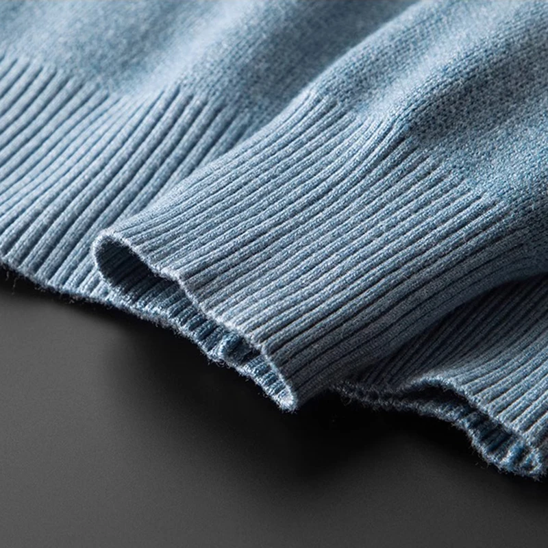 メンズフリース裏地付き厚手長袖ニットプルオーバーセーター秋冬保温暖かいセーター軽量キャメルセーター