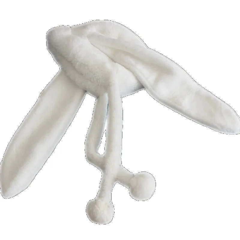 Cappello invernale lungo con orecchie di coniglio in peluche caldo e spesso fatto a mano per ragazze, viso carino e accattivante, piccolo cappello peloso Lei Feng