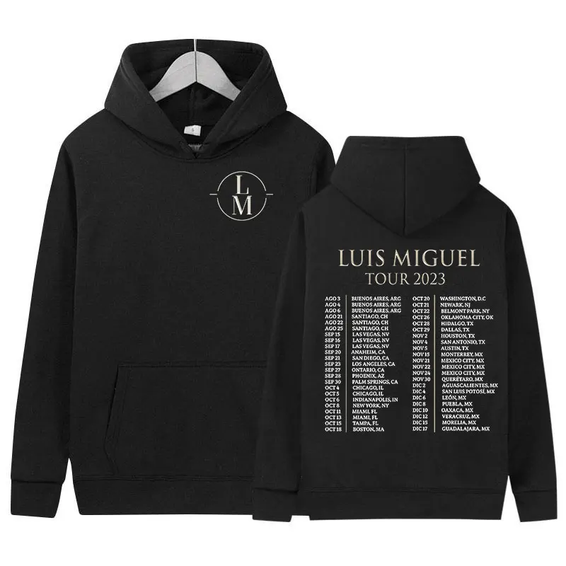 Singer Luis Miguel Tour 2023 stampa felpa con cappuccio uomo donna Casual moda Pullover felpa Hip Hop Retro oversize con cappuccio Streetwear