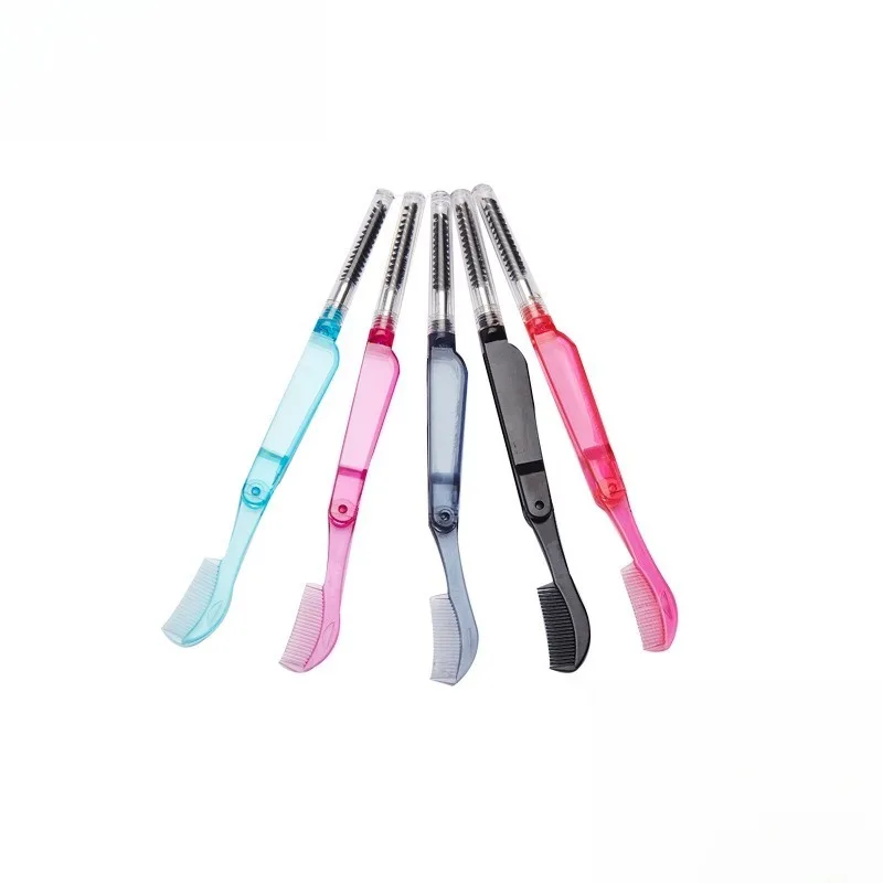 1PCS 2 in1 Doppel Kopf Mode Faltbare Edelstahl Wimpern Kamm Dual Zweck Make-Up-Tool Augenbraue Augenbraue Verlängerung Pinsel