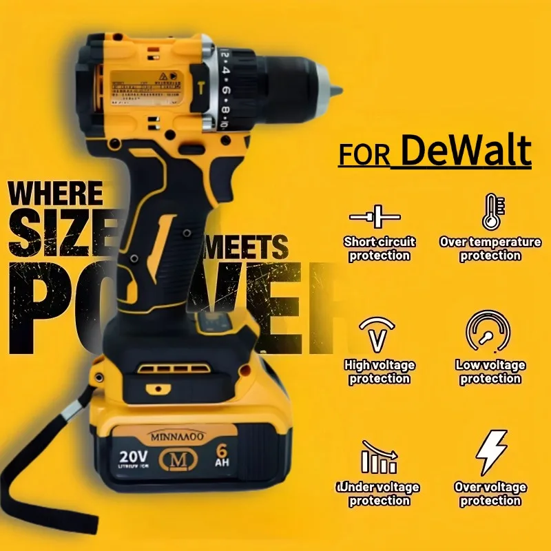 Suitable for DeWalt 12Ah 20V Battery Replacement DCB184 DCB200 DCF892 DCF845 DCF850 DCF911 DCD800 DCD805 Tool Battery🔋12000mAh