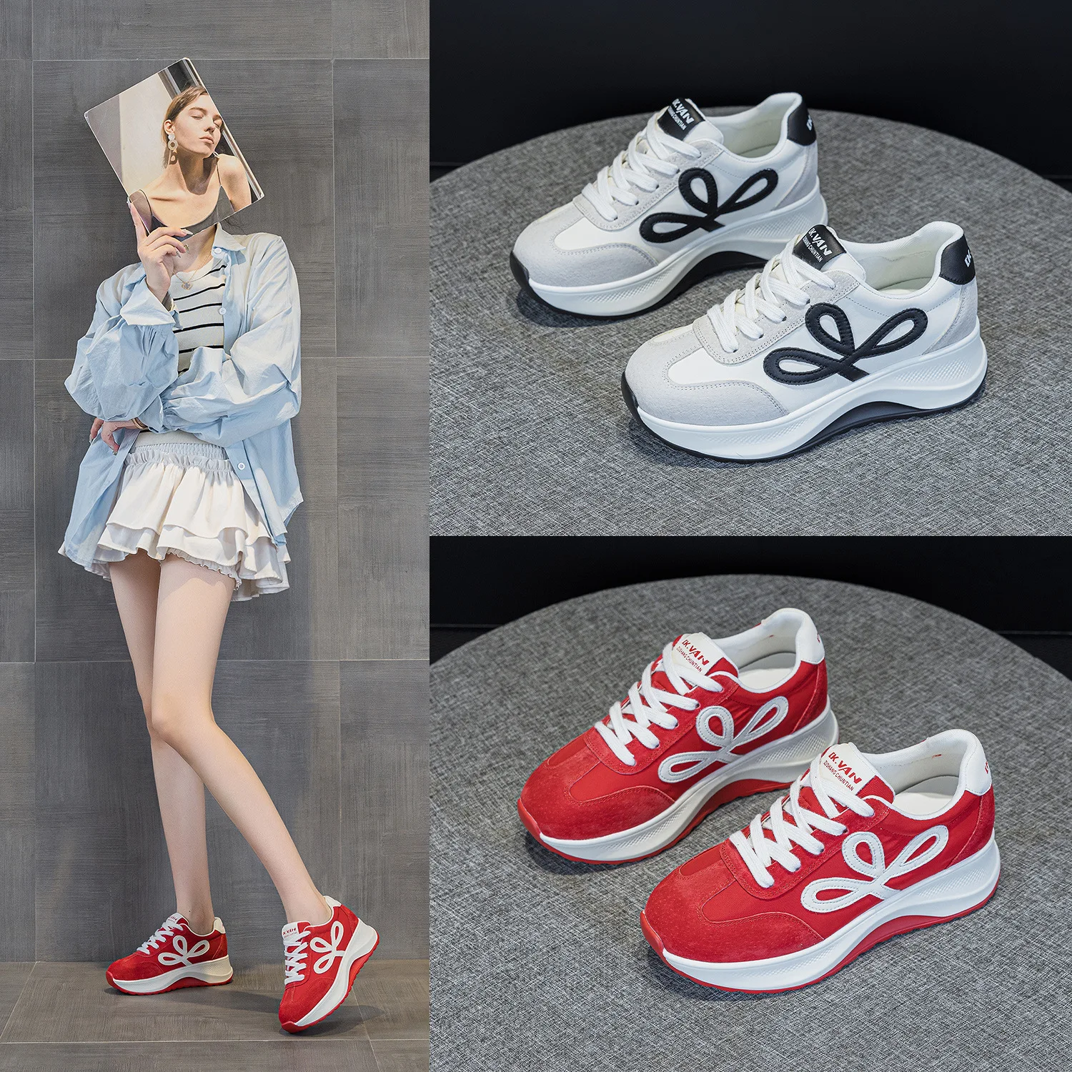 

6cmRed Shoes Women Sneaker Outdoor Sports Shoes, Running Shoes sneakers women platform off white shoe zapatillas de deporte