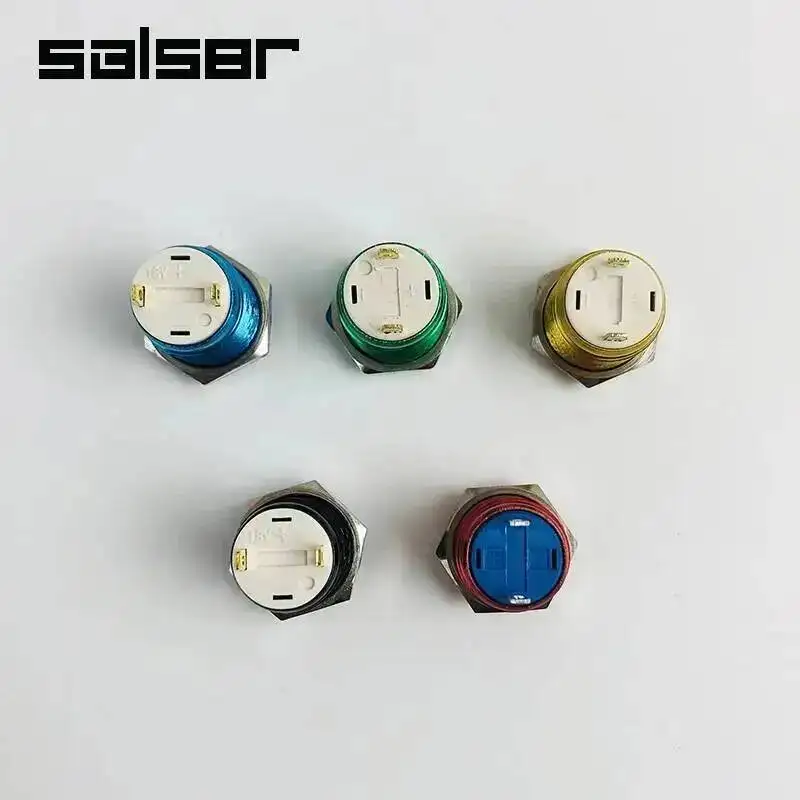 10 Peças Botão de Pressão Metálico de 12mm Anodizado Vermelho Azul Verde Preto Amarelo à Prova d'Água com Cabeça Plana Alta e Fixação Momentânea