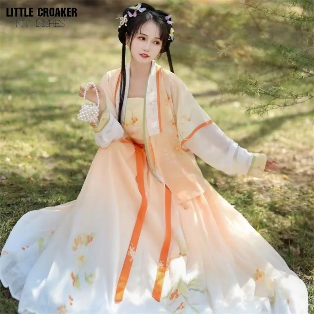 Trajes tradicionais hanfu femininos, roupas de personagens chineses, cosplay de princesa, dinastia Song, vestido de fada verão