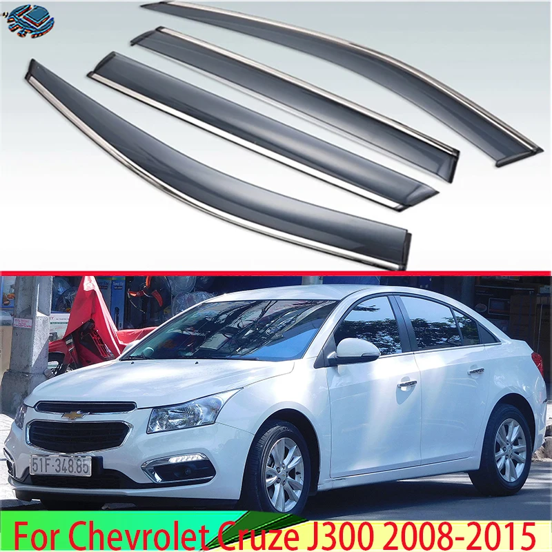 For Chevrolet Cruze J300 2008-2015 Sedan Plastic Exterior Visor Vent Shades Window Sun Rain Guard Deflector 2010 2011 2013 2014