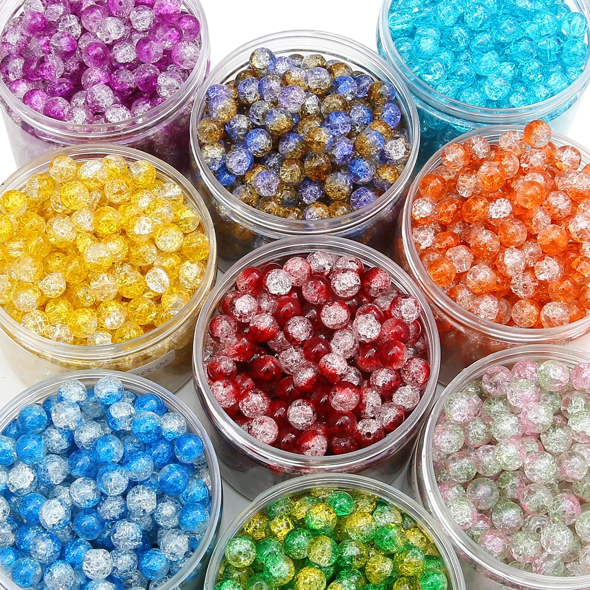 4/6/8/10mm Painted Glass Round Beads For DIY Jewelry Making Accessories Artware Necklace Bracelet 10/20/30/40/50/65/100pcs