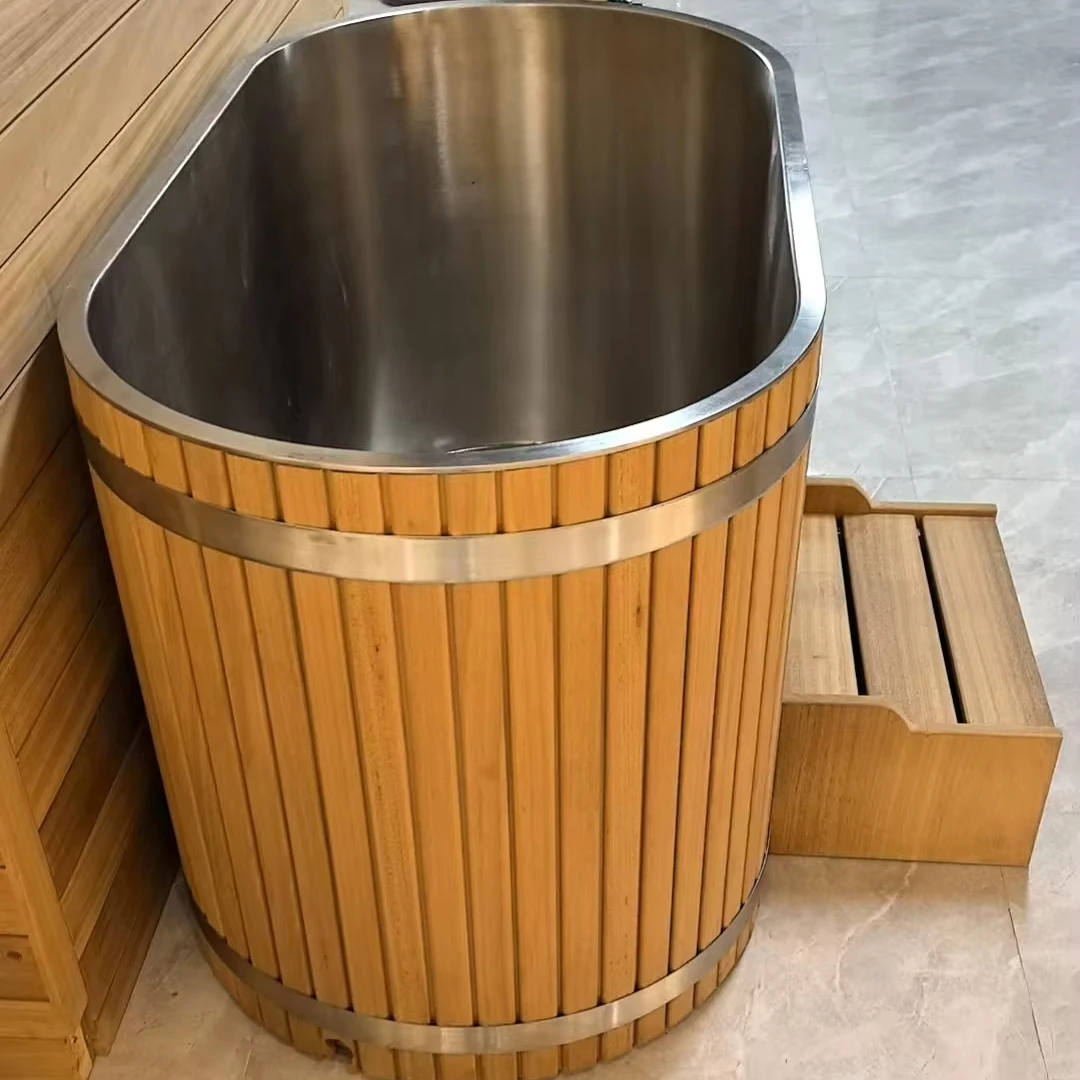 Inflatable Pool Chiller  Insulated Ice Barrel Cold Plunge Ice Bath Chiller Cold Tub Stainless Steel Line