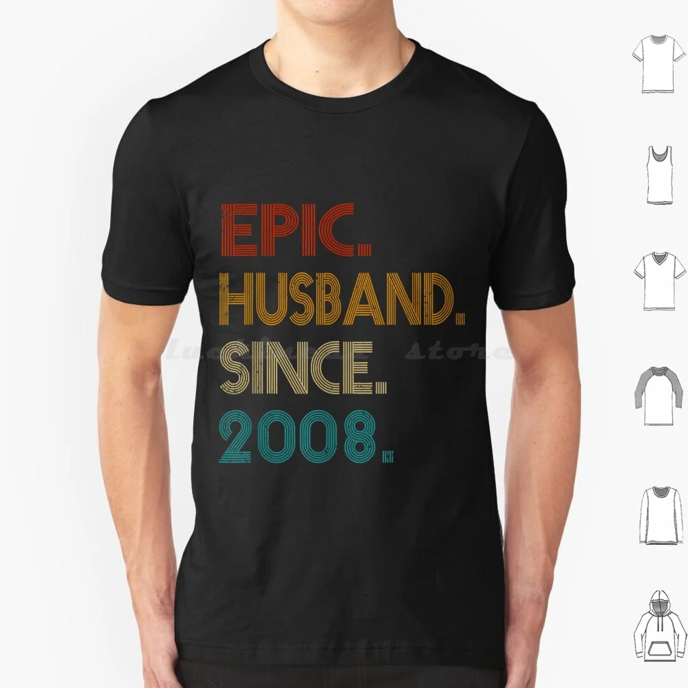 13Th Wedding Anniversary Gift Him-Epic Husband Since 2008 T Shirt Cotton Men Women Diy Print 13Th Anniversary 13Th Wedding