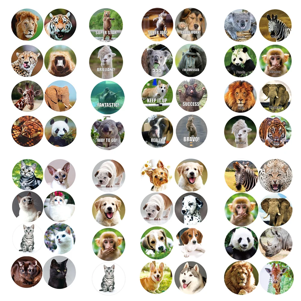 Наклейки с животными из мультфильмов, 100 шт., 500-8 видов конструкций шт.