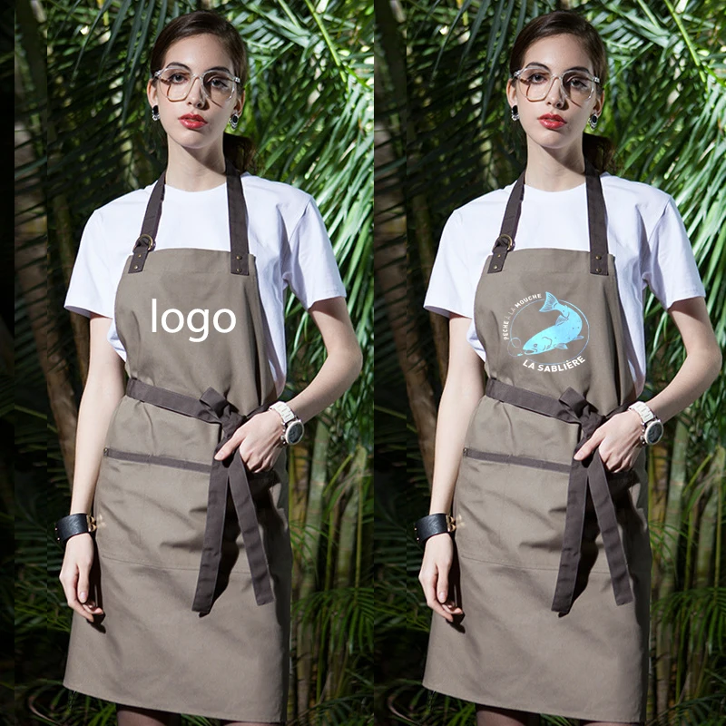 

Trendy Color Blocked Aprons For Ladies Home Cooking Baking Cafe Hotel Work Uniform Customizable