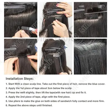 MRSHAIR 膠帶式接髮 真髮 金色 無痕膠帶接髮 4x0.8cm 膚色髮片 PU 膠帶接髮 20片 12英寸-24英寸 10 最佳銷售 膠帶式接髮 - №3