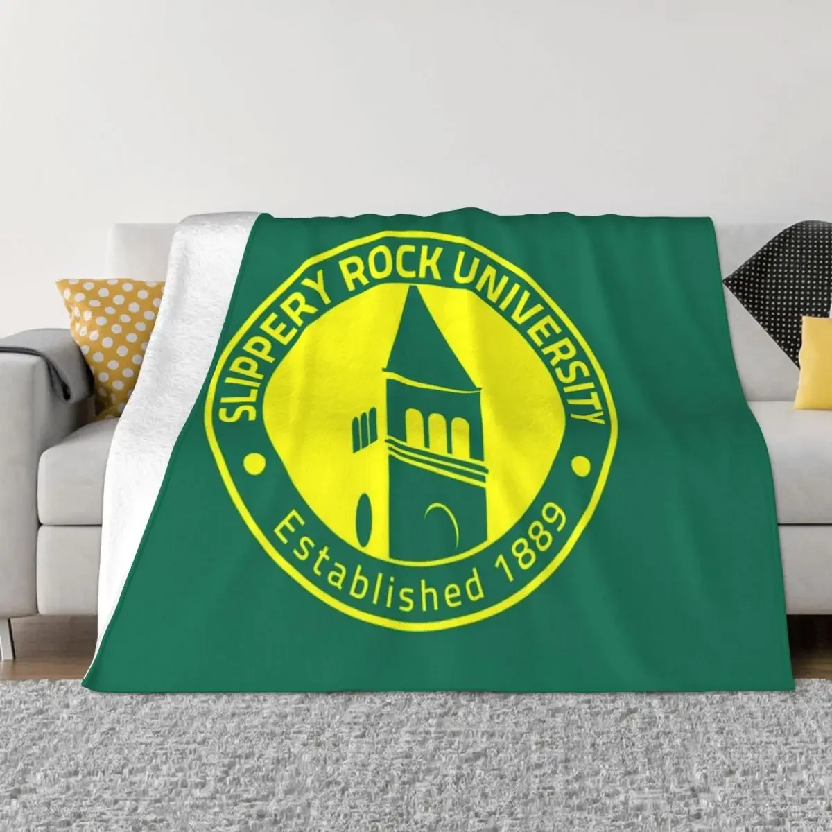 

SRUSlippery Rock University Throw Blanket Bed Plaid Blankets