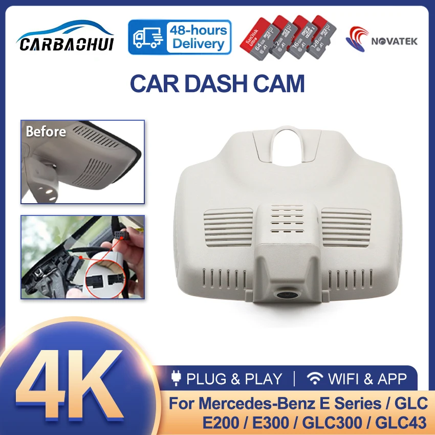 

New! 4K Plug and Play Car Video Recorder Dash Cam Camera For Mercedes-Benz E-Class GLC E200 E300 GLC260 GLC300 X253 C180 W213