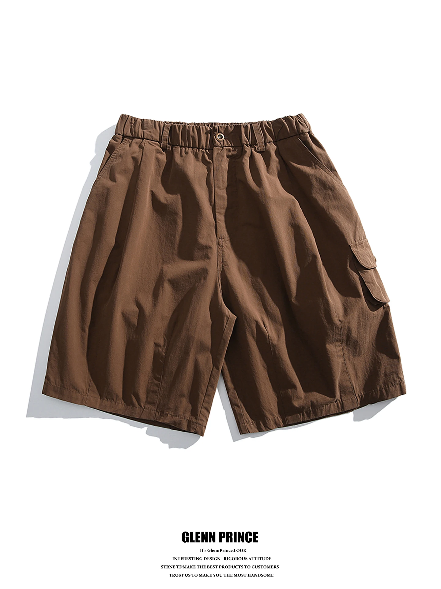 

GPstudio American Vintage Pocket Color Cotton Loose Men's Work Short Pants Summer Versatile Five-Quarter Casual Shorts