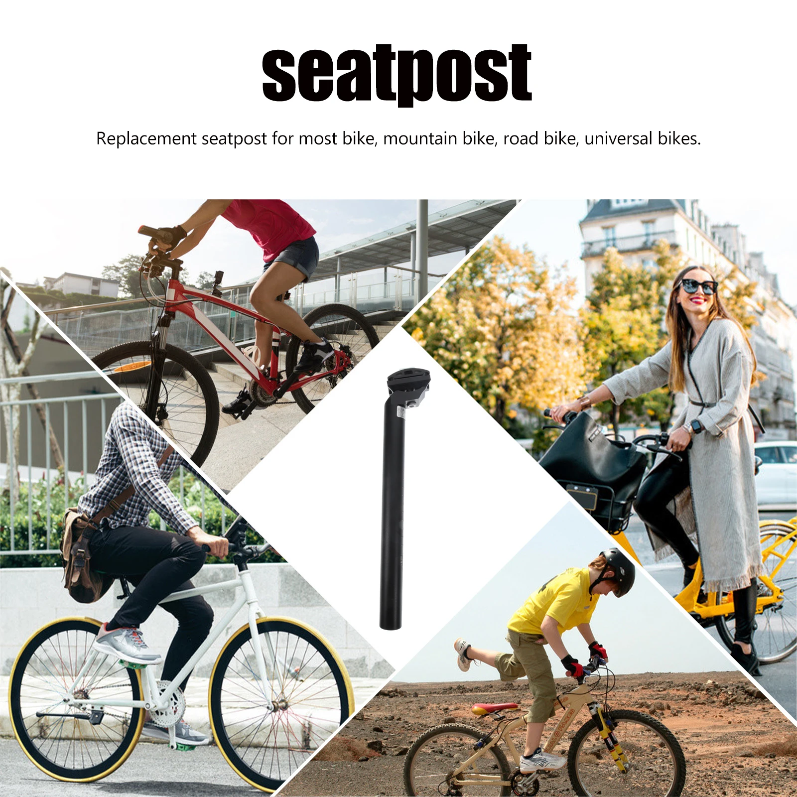 

Aluminum Alloy Seat Post 30Cm 27.2Mm Replacement Bike Seatpost For Mountain Road Track Bikes Adjustable Head Anodized