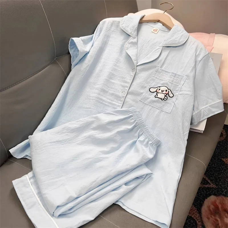 

Blue Yugui dog set, summer new casual and sweet loungewear, Sanrio cartoon pajamas, Yugui dog short-sleeved two-piece set