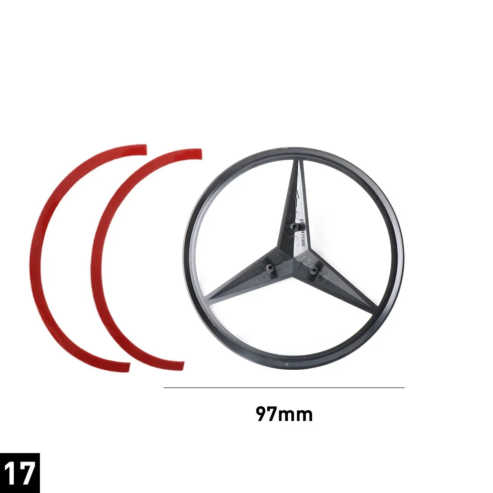 1pc 97mm ABS Tail Star Emblems Black Rear Trunk Star Logo Stickers Badges For Benz GLS450 GLS580 GLS63 AMG (X167) A1678171300