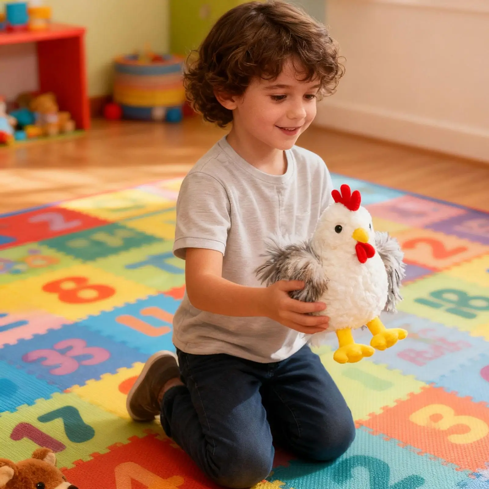 

Chicken Baby Toy Interactive Sensory Safe Doll Soft Plush Rooster For Family Kids Boy Girl Birthday Travel Home Indoor