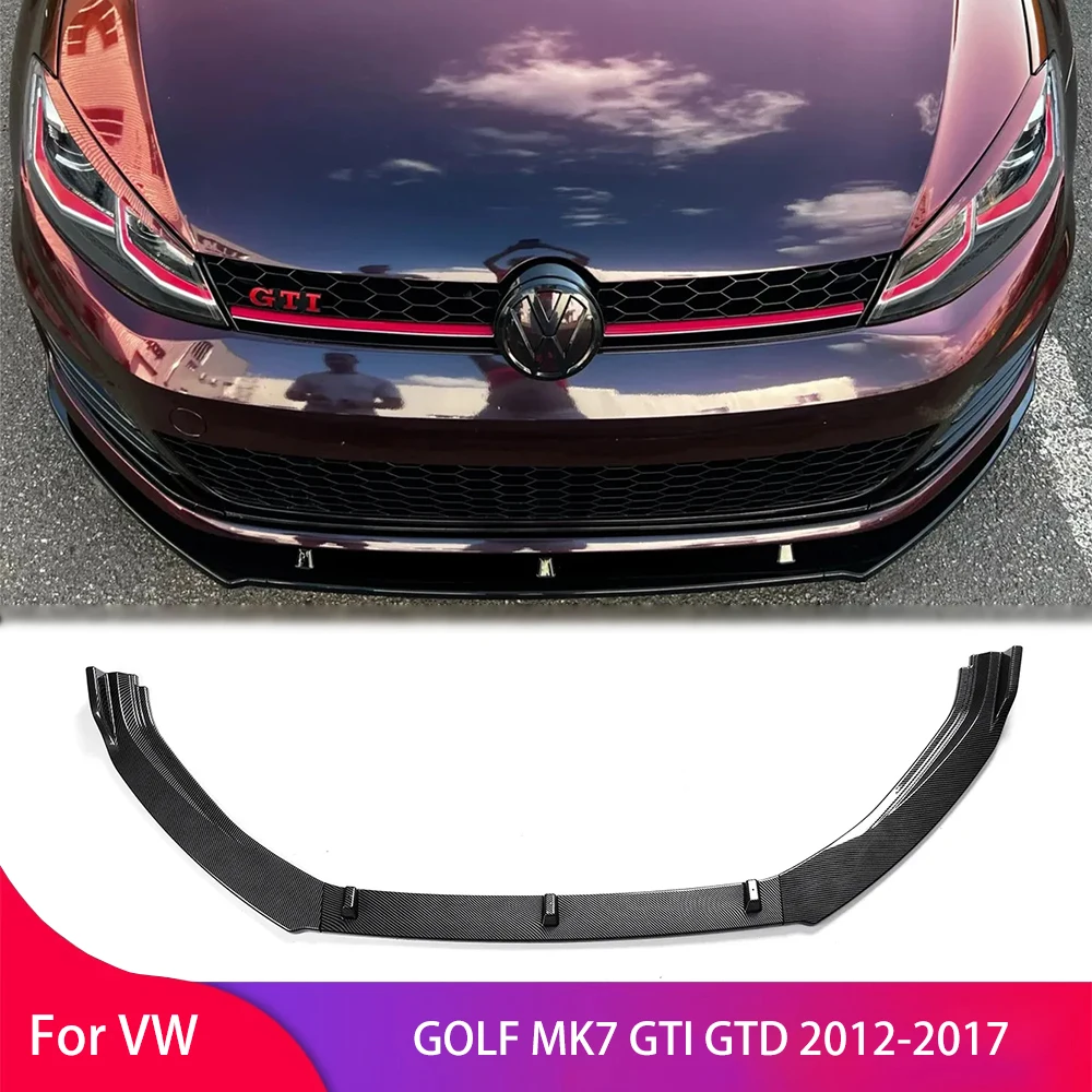 

Front Bumper Splitter Lip Diffuser Spoiler Protector For VW GOLF MK7 7.5 GTI GTD 2012-2017 Deflector Lips Guard Front shovel