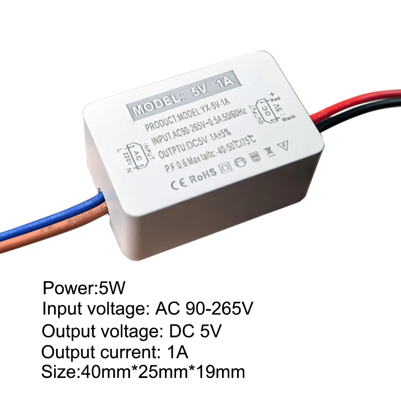 LED Netzteil DC 5V Transformator Schalter Treiber Ausgangsstrom 1A 2A Adapter Für CCTV AC110V-220V Led-treiber 5W 10W