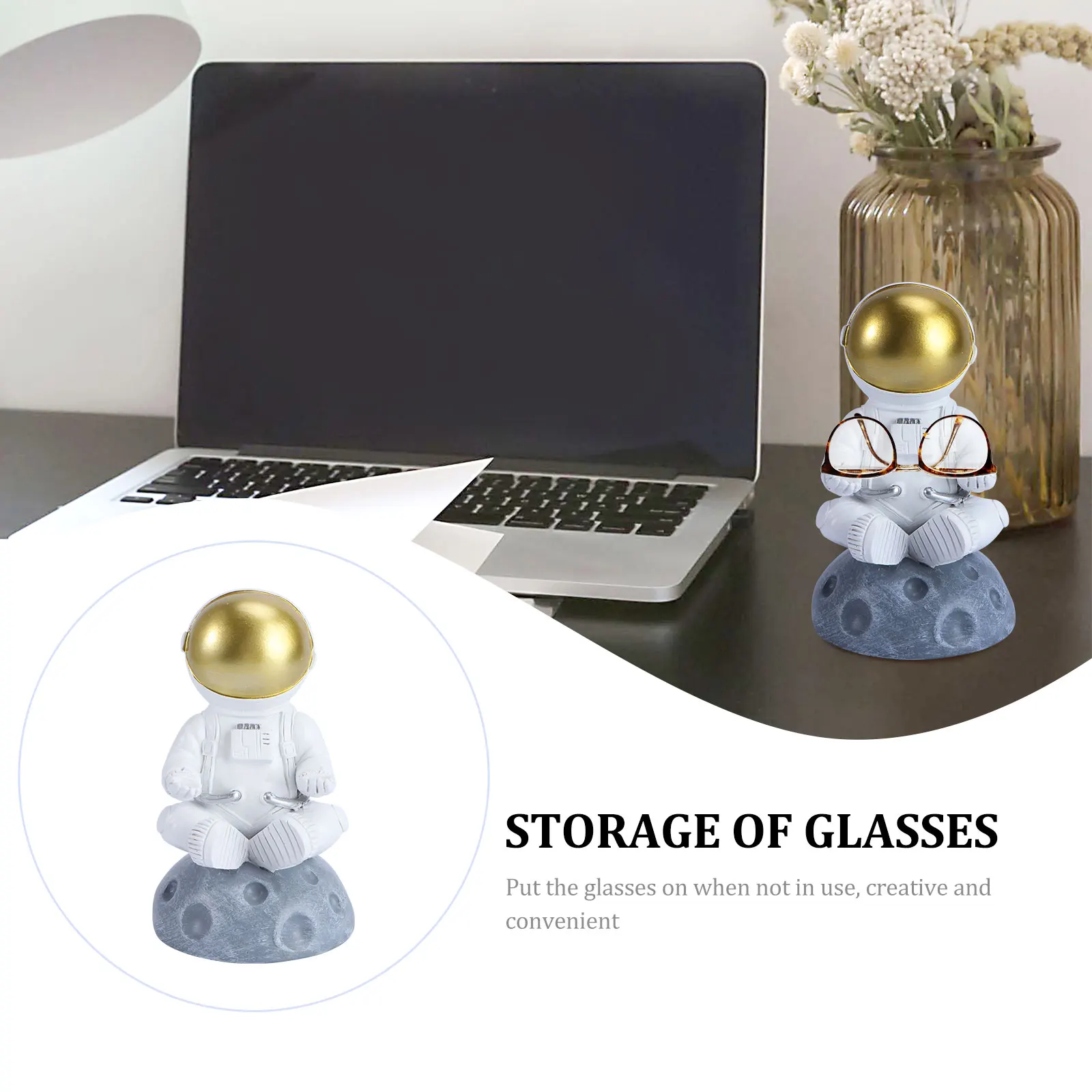 

1pc Astronaut Shaped Holder Eyewear Stand Home Decorative Craft Storage Rack Eyewear Support For Office Desktop Car Use