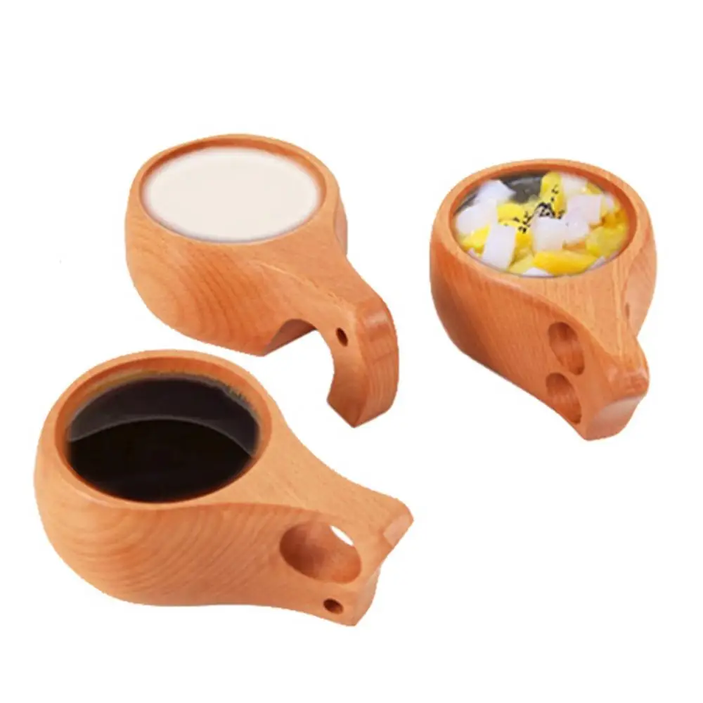 Outdoor Portable Wooden Cup Ancient Kuksa Coffee Tea Milk Drinking Mug Insulation Cup Wood Mugs Drinkware