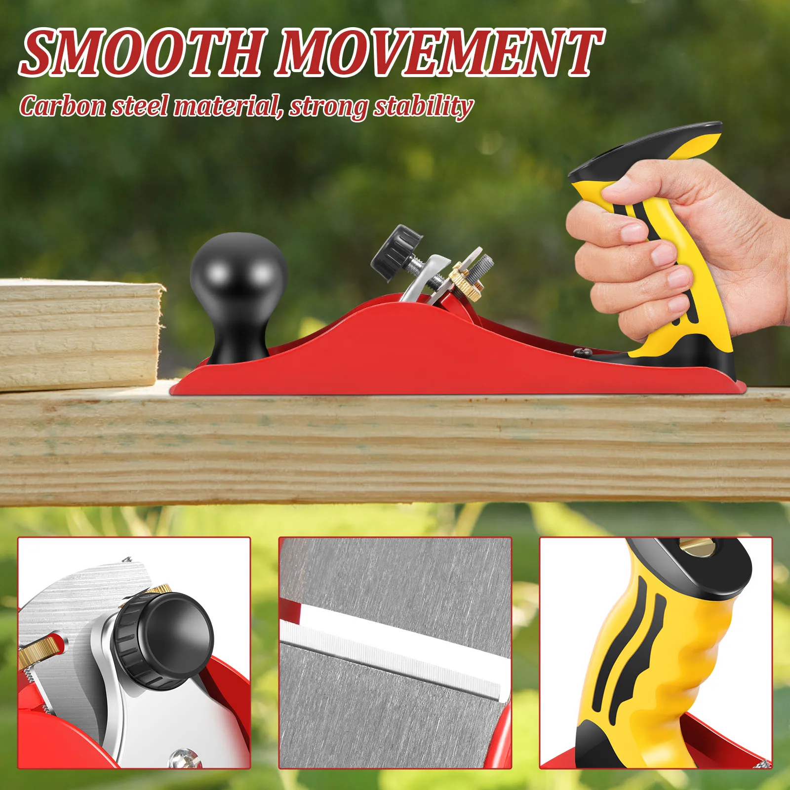 Wood Hand Planer Set Hand Tool Block Plane Cutting Edge for Trimming Projects Woodworking Carpenter DIY Model Making Planer