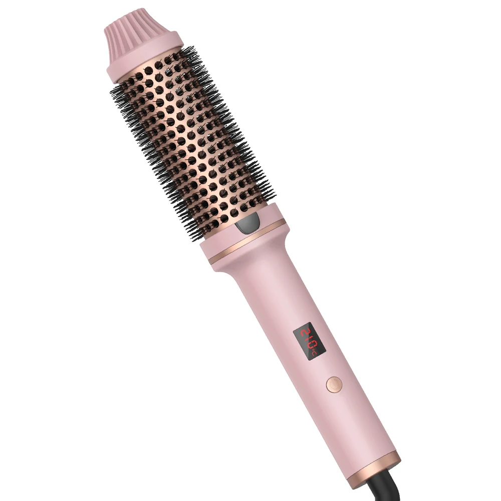 

32mm Thermal Brush Heated Curling Iron Brush 1.25inch Round Brush Ceramic Hair Curler Volumizing Brush LCD Display Curling Comb