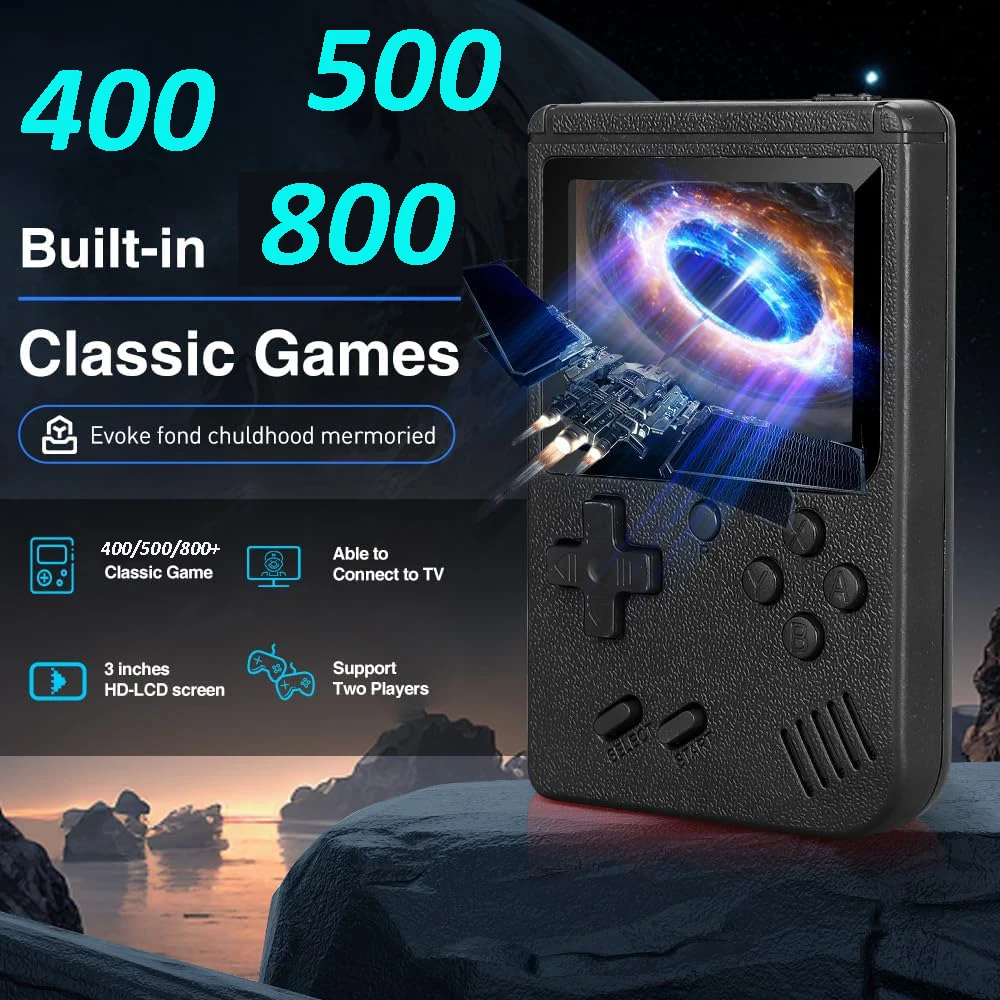 Handheld Game Console 2.8-Inch Retro Gaming Portable Classic Video Games Console with 800 Classic FC Games Support Two Players