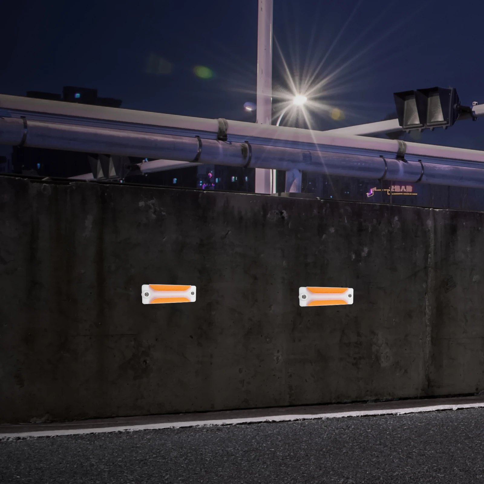 2pcs Reflective Road Delineators Traffic Safety Warning Signs Driveway Guardrail Rectangular Reflectors Enhanced Visibility