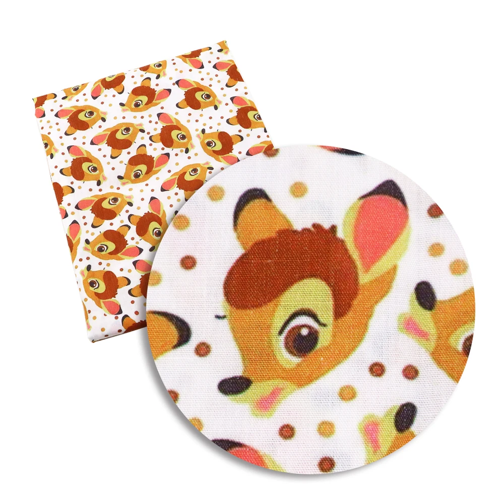 Disney Bambi 50*145cm Polyester Cotton Fabric Sewing Quilting Fabric Needlework Material DIY Handmade