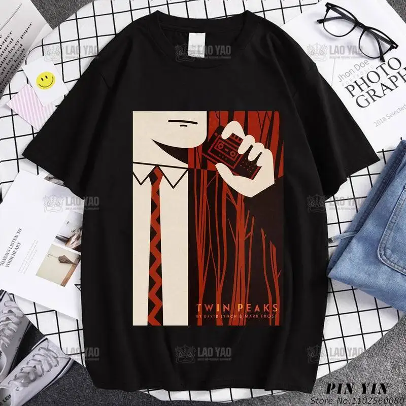 TV Twin Peaks  Aesthetic abstraction  T Shirt for Men Women  T-shirt Casual Y2k  Oversized Streetwear  Graphic Fashion