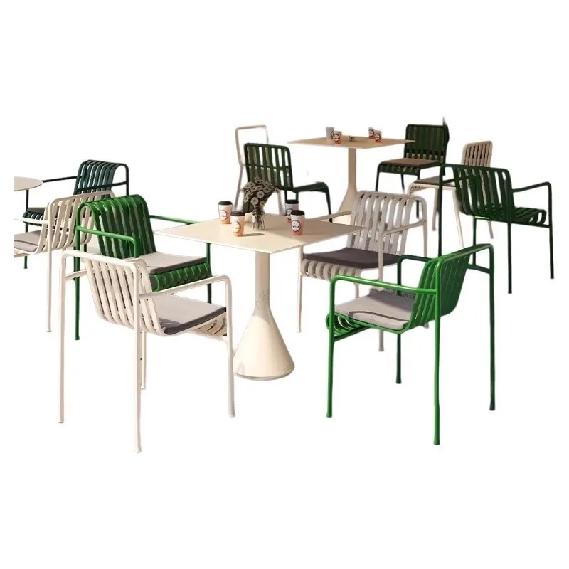 Combination leisure courtyard open-air coffee shop balcony B & B table and chair set outdoor simple garden wrought iron