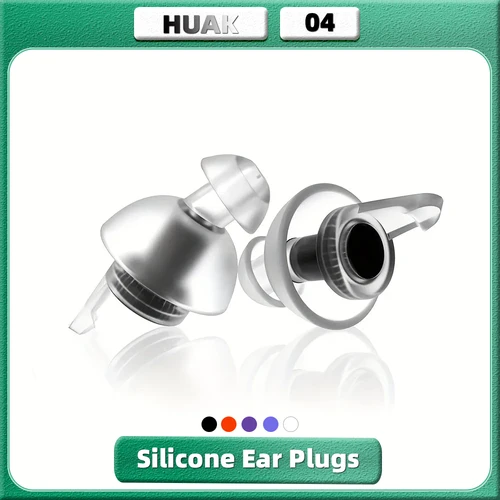 HUAK Tapones para los oídos de concierto de alta fidelidad, tapones para los oídos reutilizables, tapones para los oídos de música con reducción de ruido de 24 dB para conciertos, músicos, DJ