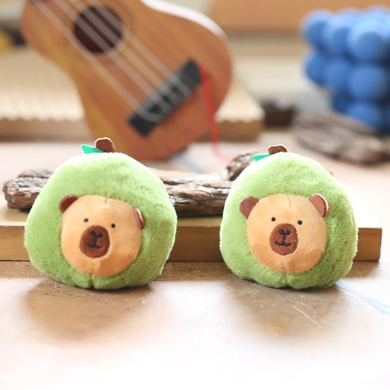 Cute Green Capybara Keychain AvocadoCapybara Children's Gift Dolphin Bala Bookbag Hanging Stuffed Animals Soft Car Pendant Kids