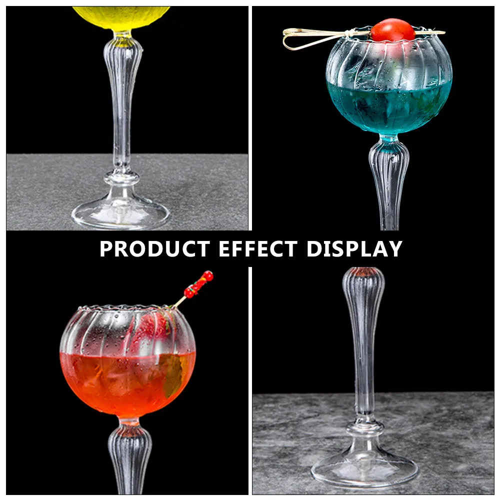 Elegant Glass Cocktail Glass Fine Craftsmanship Wine Cup Heat Resistant Easy Clean No Odor Lightweight Portable for Home Bar
