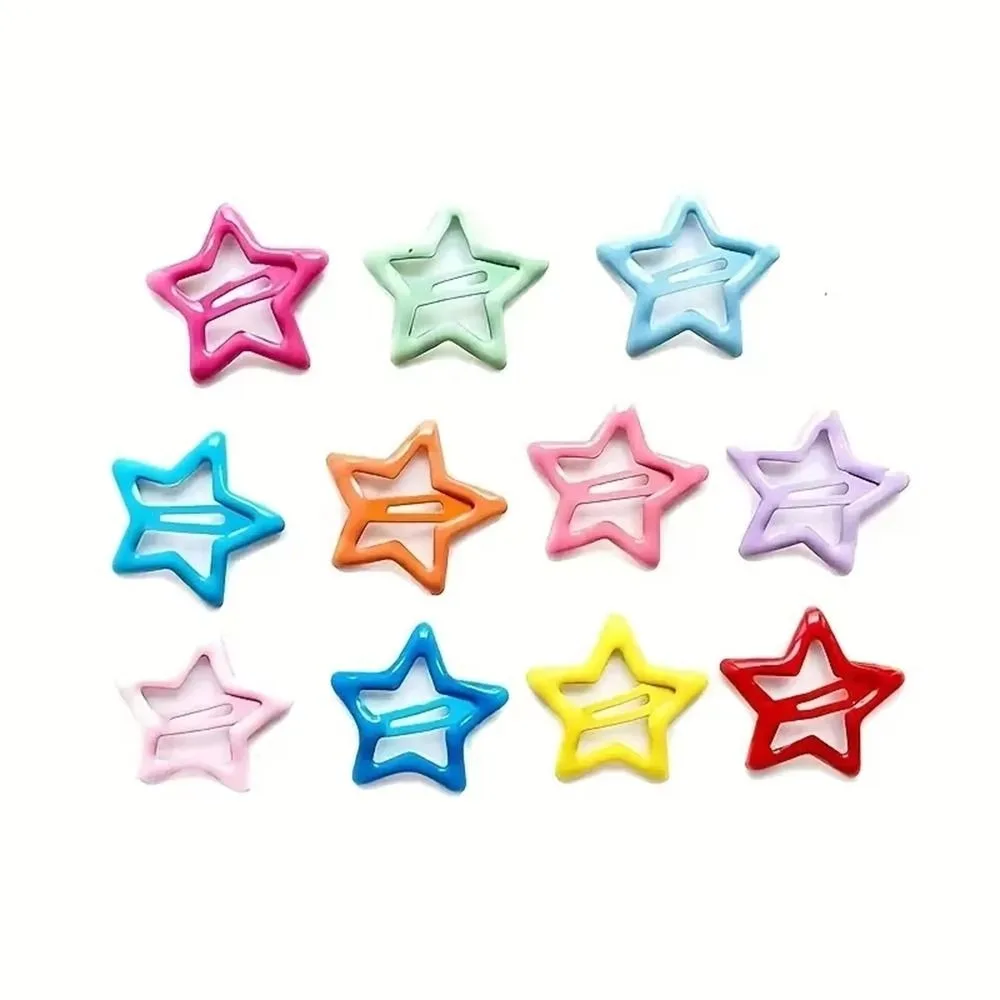 

20Pcs Y2K Candy Color Star Shape Hair Clips Colorful Hollow Hairpins Snap Vibrant Colorful Metal Hair Barrettes Styling