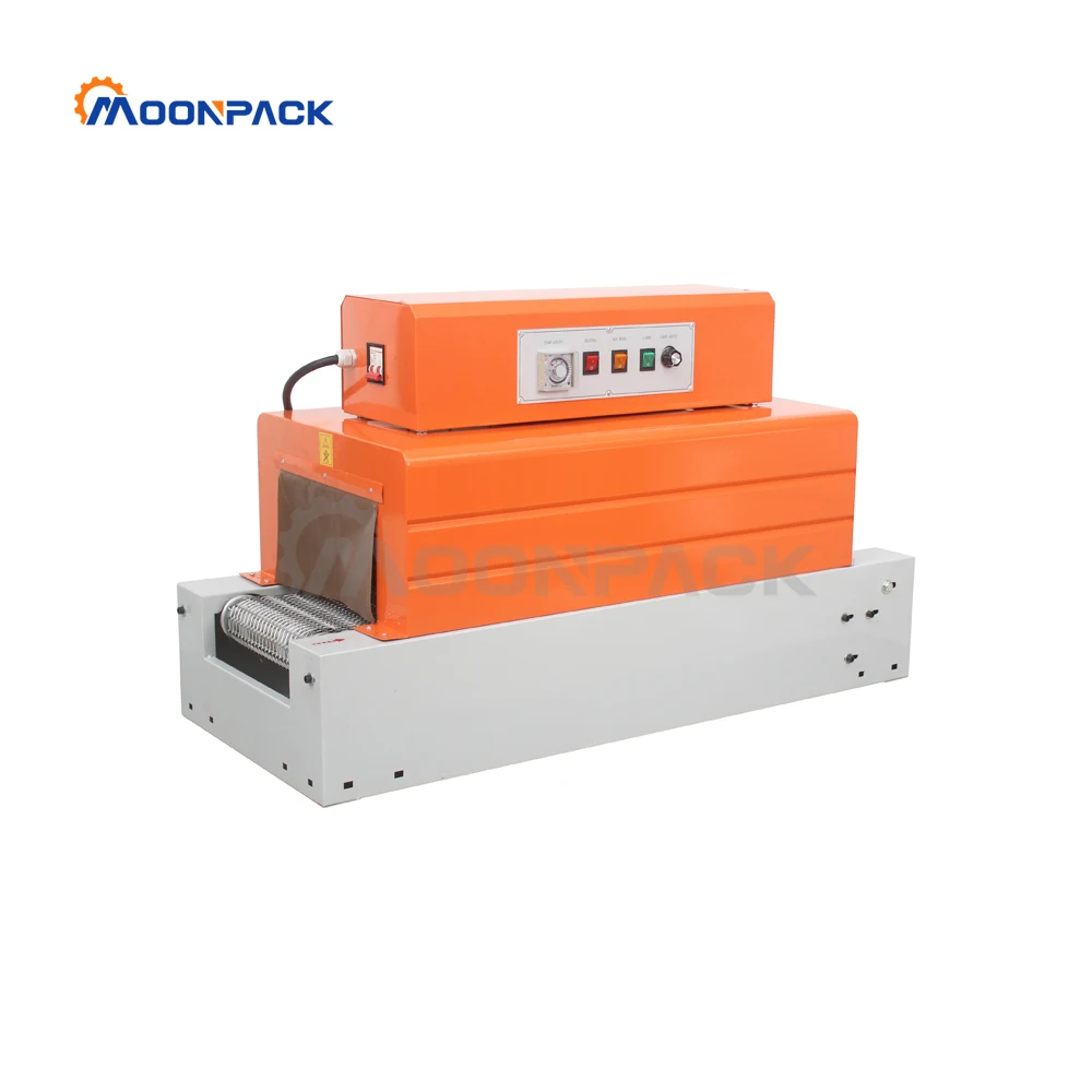 Moonpack BS-260 Manual Mini Heat Wrap Tunnel Shrink Wrapping Machine Small Pet Bottle PVC Film Packaged BS260