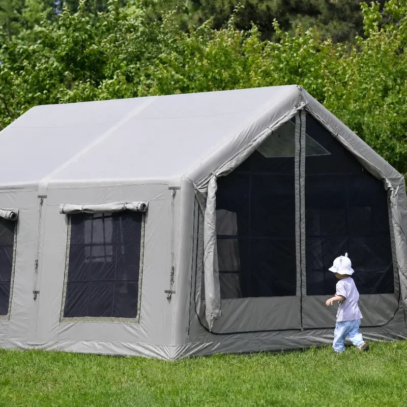 LEVITHAN 12 Person Flat 600D Oxford Cloth Outdoor Camping Inflatable Tent Windproof Rainproof Thickened