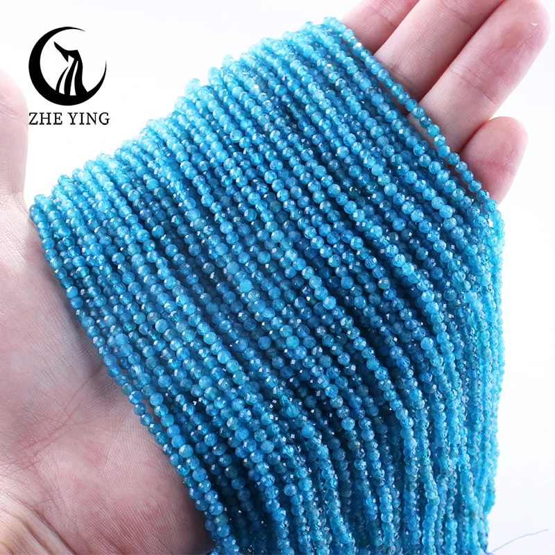

Zhe Ying 2 3 4mm Natural Apatite Gemstone Beads Small Loose Faceted Stone Beads for Bracelet Making DIY Jewelry Accessory