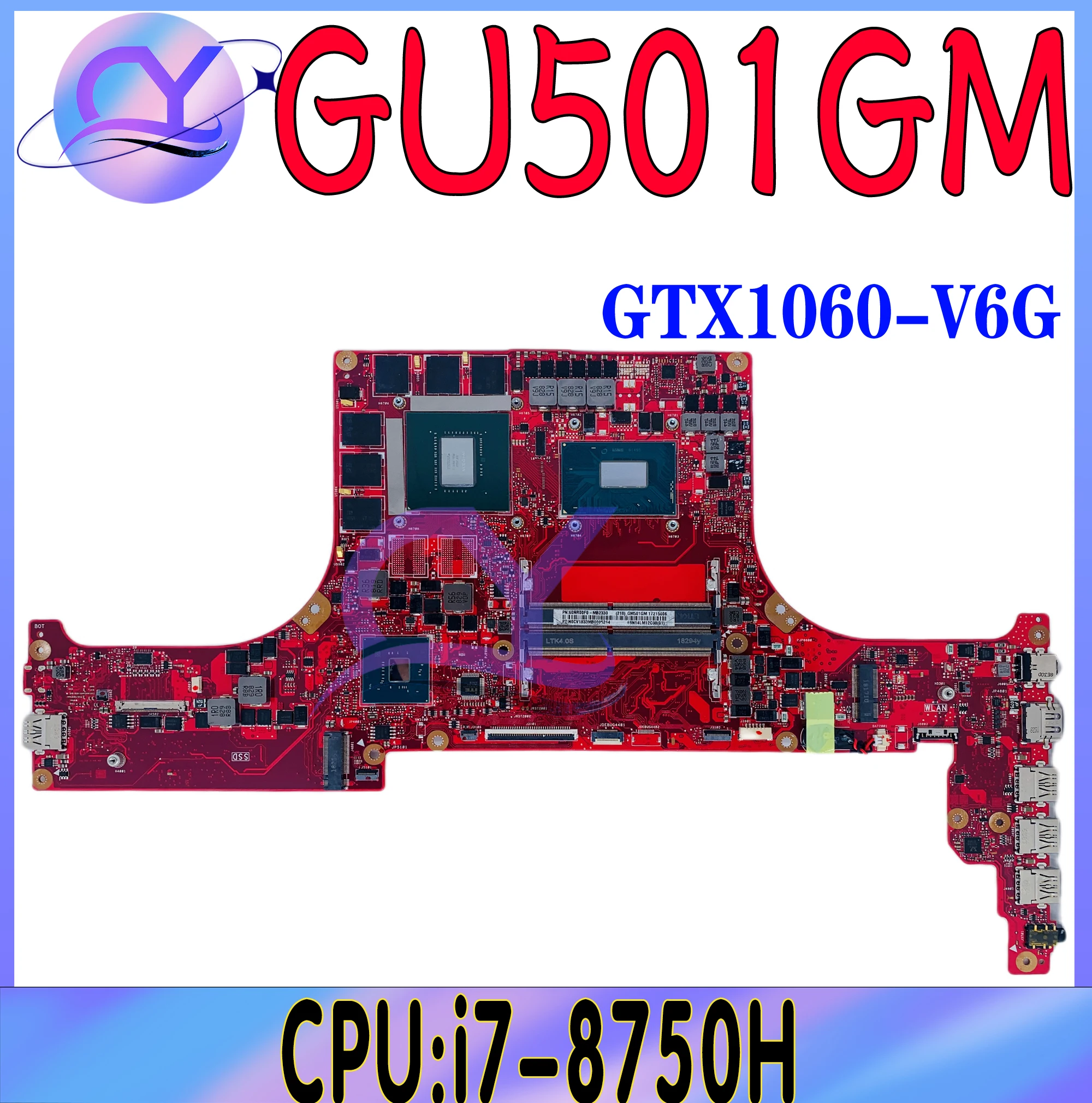 GU501GM Mainboard For ASUS ROG Zephyrus M GM501GS GM501GM MW501GM MW501GS GU501GW Laptop Motherboard I7 8th Gen GTX1060 GTX1070