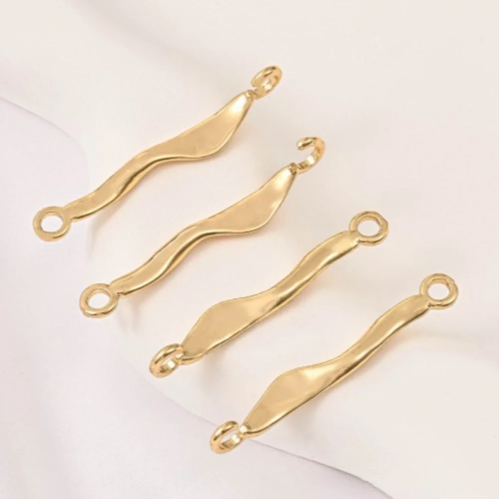 

Медь 14 К Золото Цвет Лава Нерегулярный Двойной Подвесной Разъем Волна Двойные Висячие Серьги Аксессуары DIY Ювелирный Материал