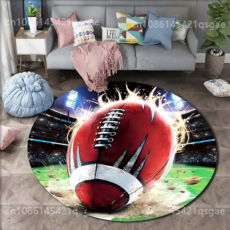 Multiple size Lightning in Football Stadium Print Round Carpet for Living Room Bedroom Sofa Table Floor Mat Area Rug Luxury Gift