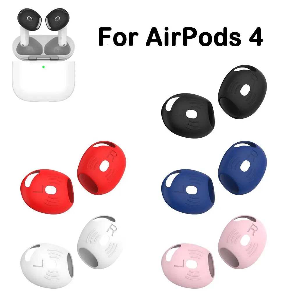 5 pares novos pontas de ouvido de silicone à prova de poeira ultra-fino tampões de ouvido anti-deslizamento capa de ouvido para airpods 4 acessórios de fone de ouvido