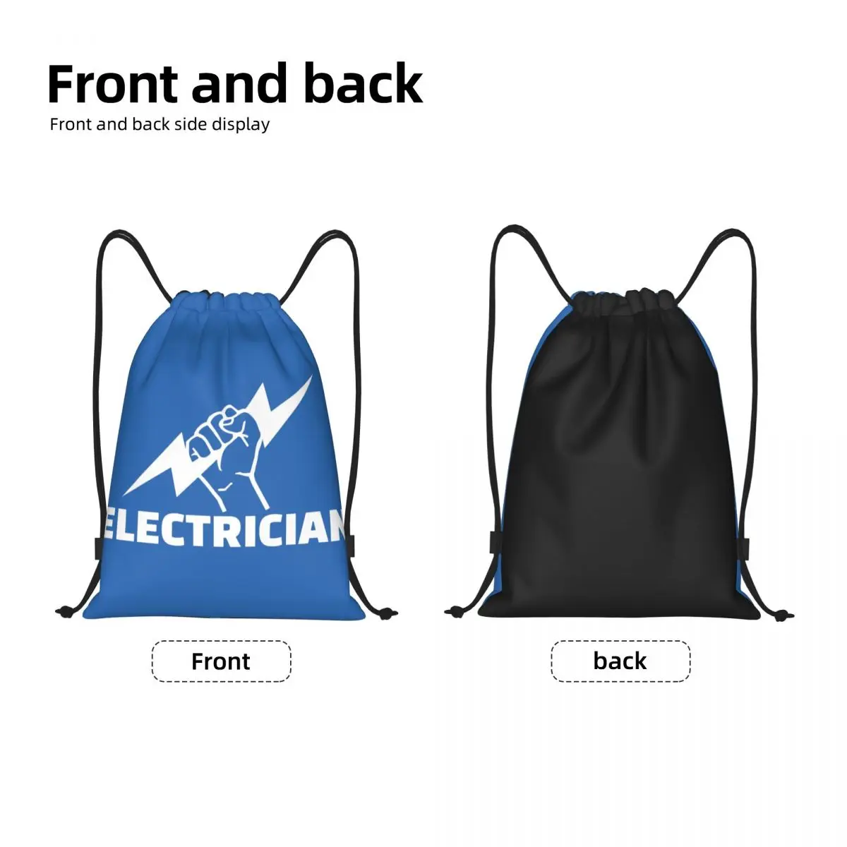 Eletricista Drawstring Bag Homens Mulheres Dobrável Ginásio Esportes Sackpack Engenheiro Energia Elétrica Compras Mochilas