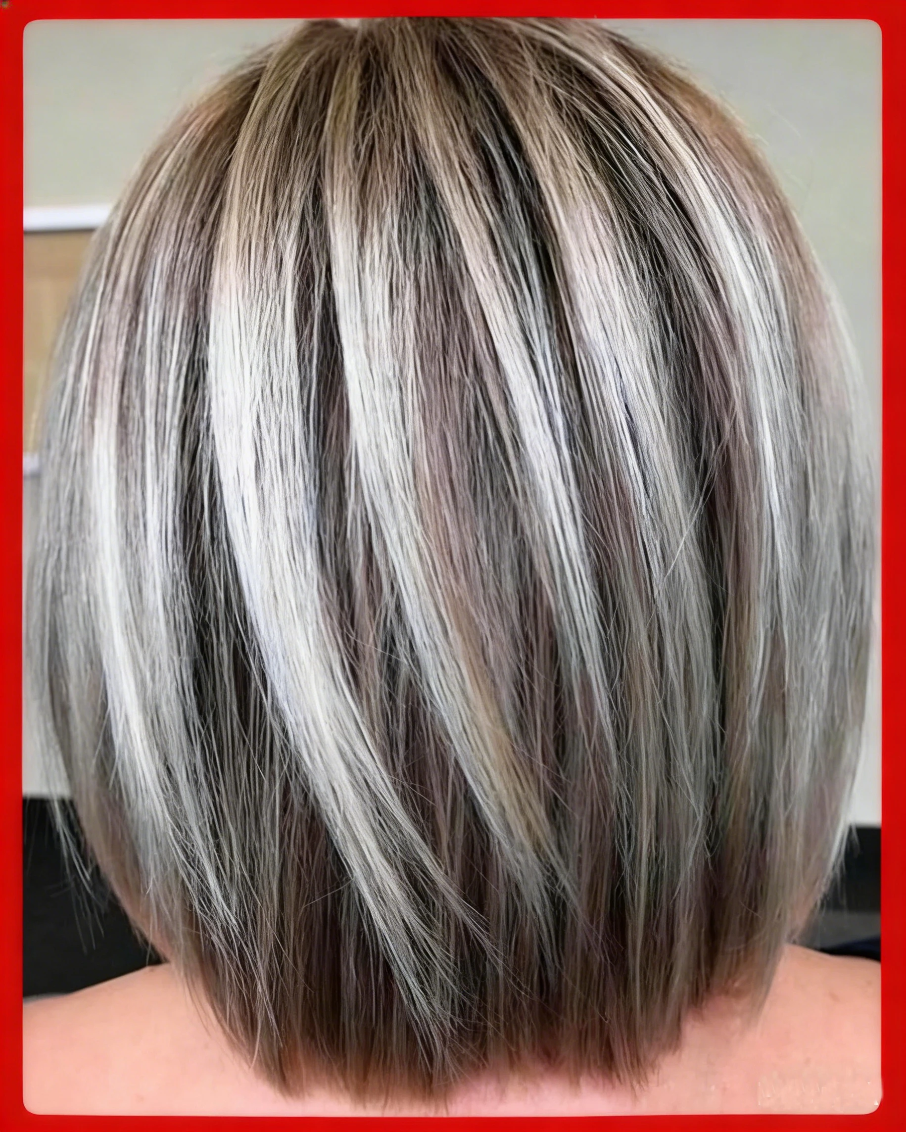 

Women's Fashion Grey Ombre Wig Short Straight Bob Hair Natural Highlights Heat Resistant Synthetic Wig Costume Party Wig