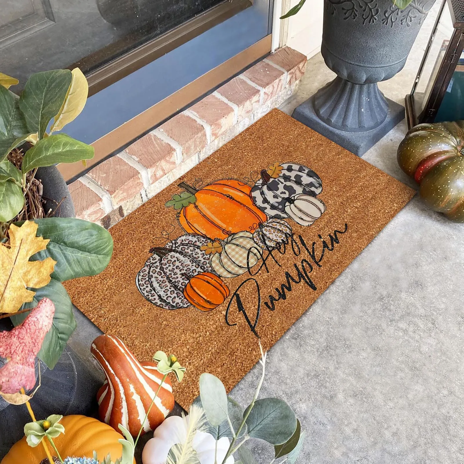 

Thanksgiving Pumpkin Mat Holiday Mat Welcome Door Mat Doormat Thanksgiving Carpet Halloween Decoration Outdoor Decor Fall Rug